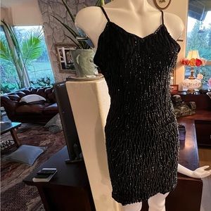 Mark & John by Gopal sequin silk dress; black; size M;